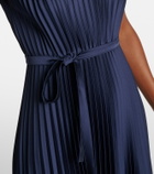 Joseph Volta plissé belted crêpe midi dress