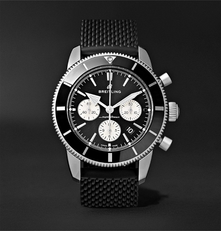 Photo: Breitling - Superocean Héritage II B01 Chronometer 44mm Stainless Steel and Rubber Watch - Black