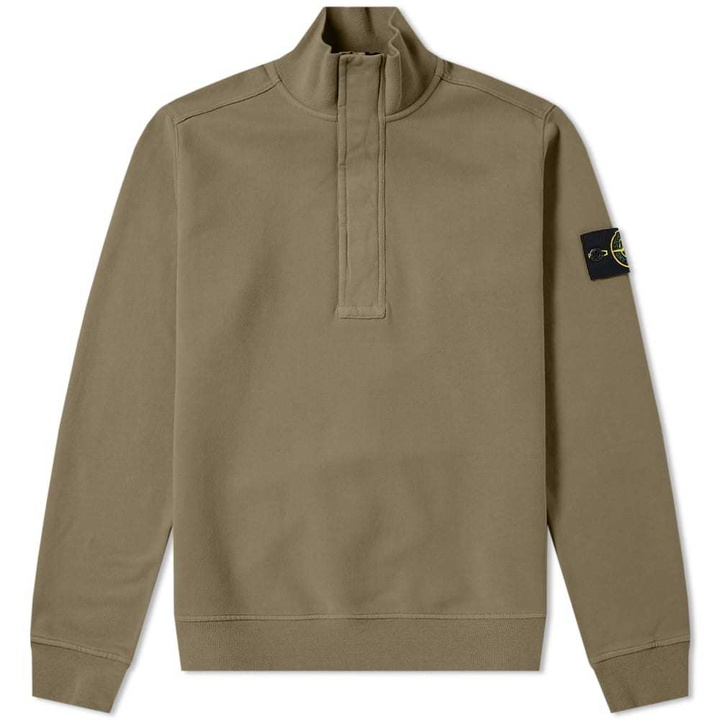 Photo: Stone Island Garment Dyed Half Zip Sweat Olive