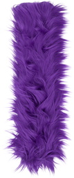 Ruslan Baginskiy Purple Faux-Fur Logo-Patch Scarf