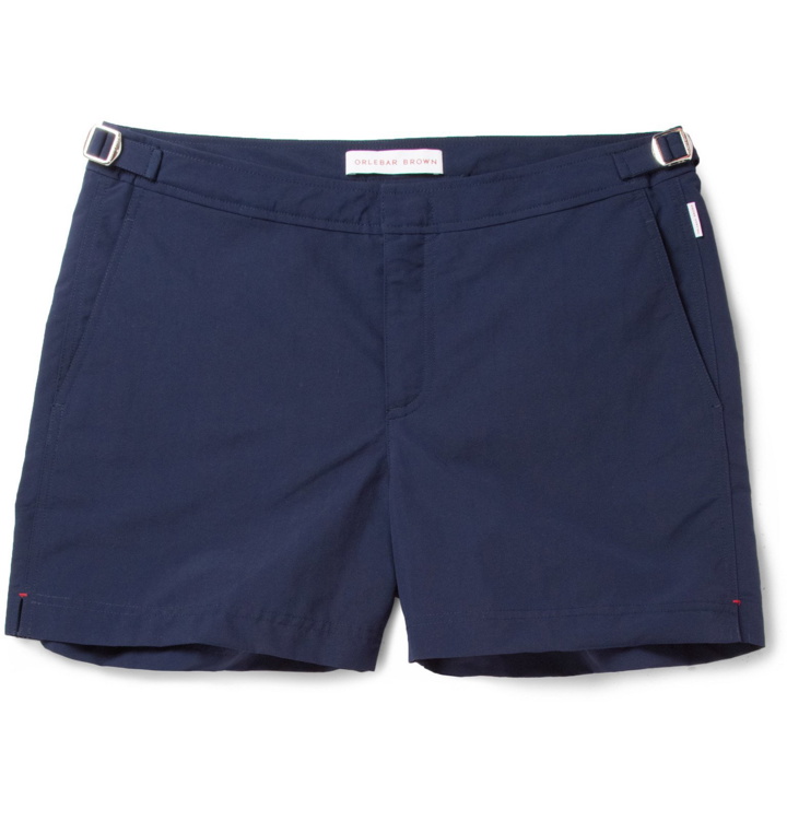 Photo: Orlebar Brown - Setter Slim-Fit Short-Length Striped Swim Shorts - Blue