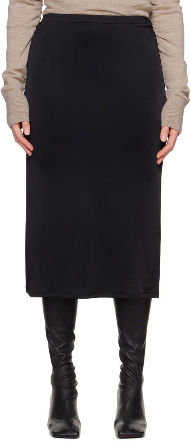TOVE Black Flor Midi Skirt
