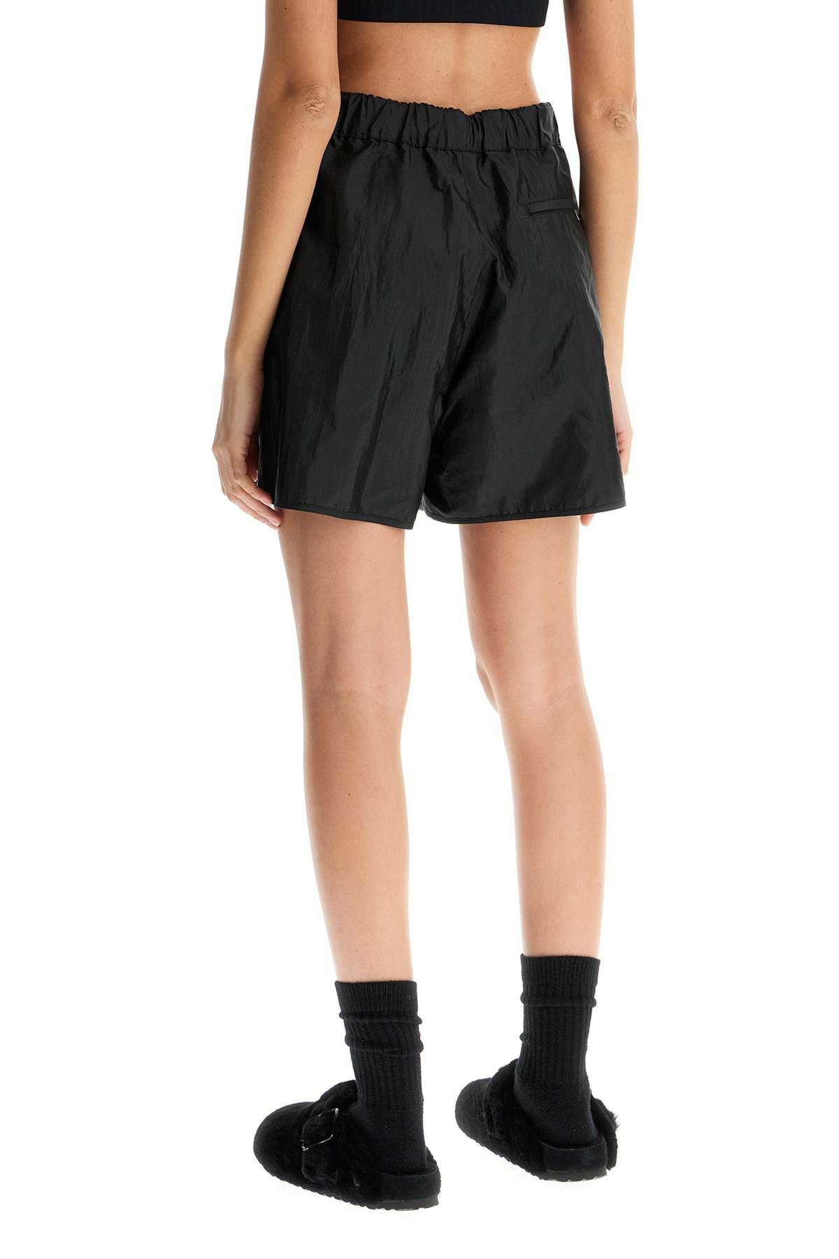 JIL SANDER silk and nylon shorts with belt in a Black Jil Sander