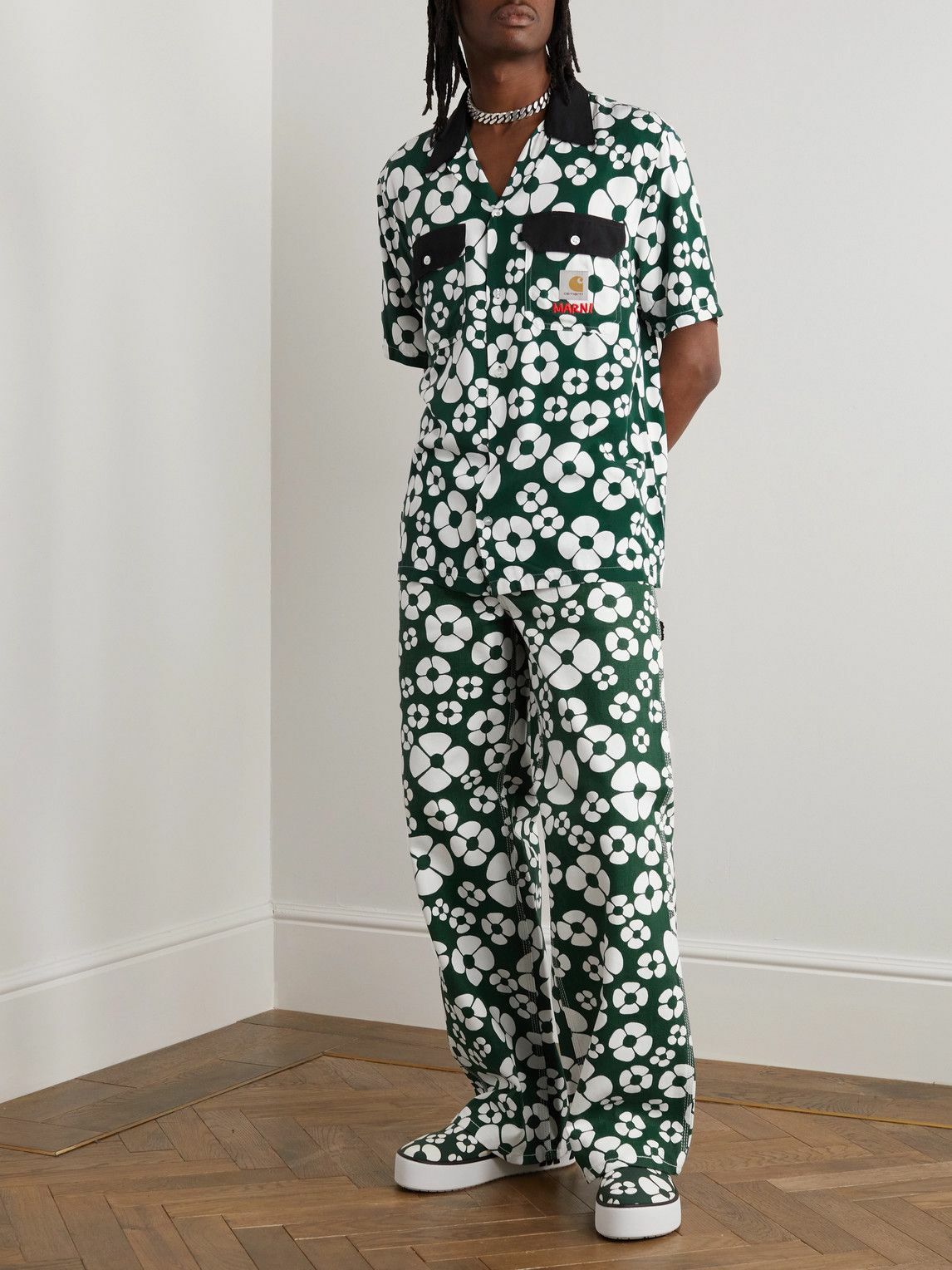 Marni - Carhartt WIP Camp-Collar Floral-Print Voile Shirt Marni - Carhartt WIP Camp-Collar Floral-Print Voile Shirt