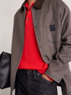 LOEWE - Corduroy-Trimmed Logo-Appliquéd Woven Overshirt - Brown
