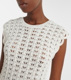 Loulou de Saison Malena asymmetric scalloped crochet midi dress