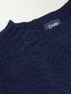 Drake's - Brushed Shetland Wool Sweater - Blue