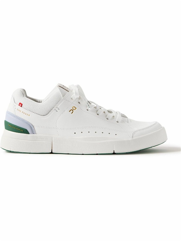 Photo: ON - Roger Federer The Roger Centre Court Faux Suede-Trimmed Vegan Leather and Mesh Tennis Sneakers - White