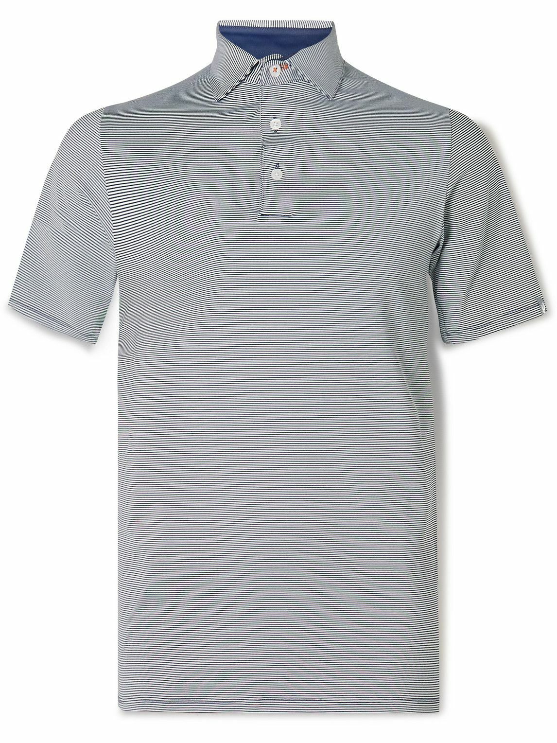 Kjus Golf Soren Striped StretchJersey Polo Shirt Blue Kjus Golf