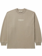 FEAR OF GOD ESSENTIALS - Logo-Flocked Cotton-Blend Jersey Sweatshirt - Brown