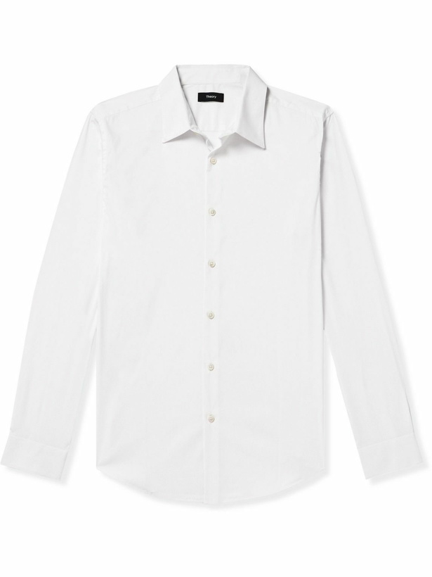 Photo: Theory - Sylvain Slim-Fit Cotton-Blend Poplin Shirt - White