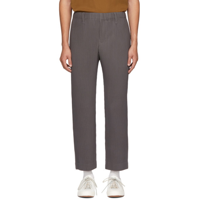 Photo: Homme Plisse Issey Miyake Grey Tailored Pleats Trousers