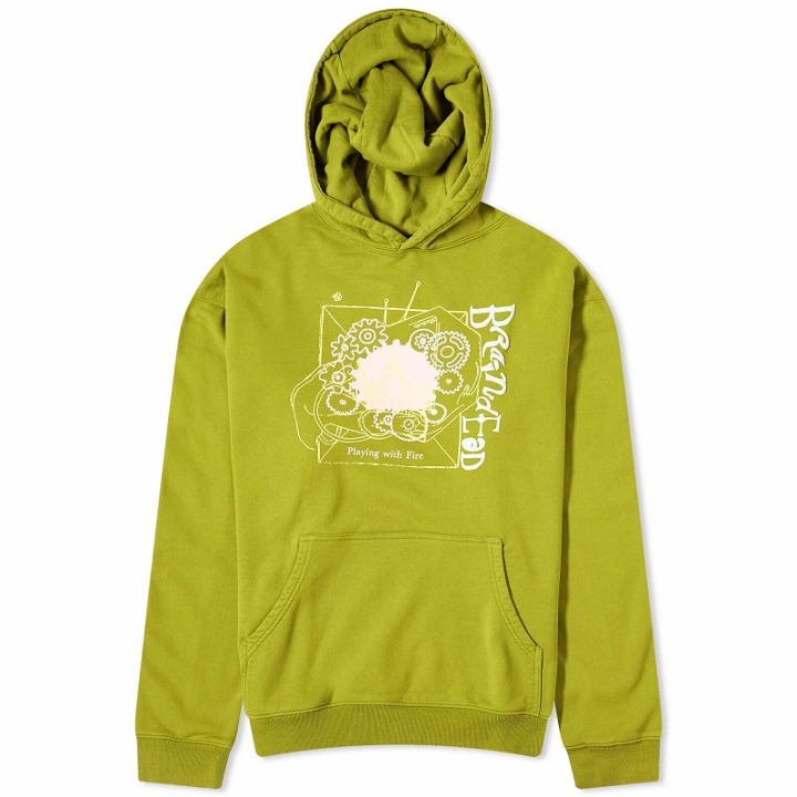Photo: Brain Dead Men's Playing With Fire Hoodie in Olive