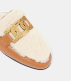 Tod's Catena shearling-lined leather slippers