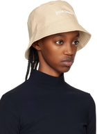 Palm Angels Beige Classic Logo Bucket Hat