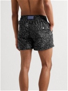 Atalaye - Madja Mid-Length Printed Recycled Swim Shorts - Black