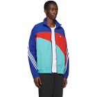 adidas Originals Blue and Red Off-Center Windbreaker Jacket