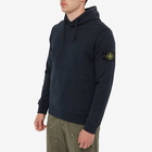 Stone Island Men's Brushed Cotton Popover Hoody in Navy