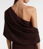 Marmar Halim Draped one-shoulder crêpe corset dress