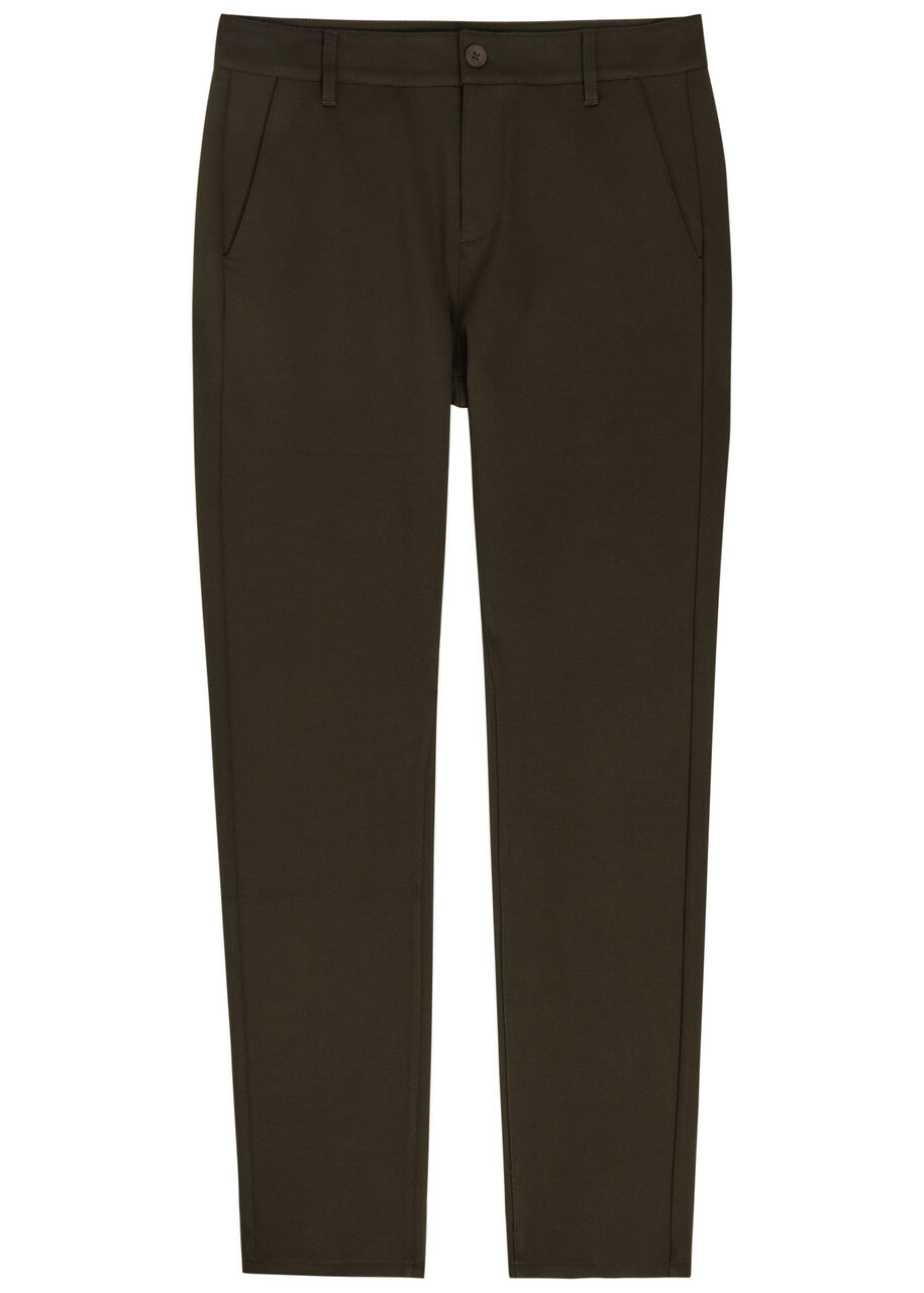 Paige Stafford Slim-leg Jersey Trousers Dark Green