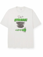 VETEMENTS - Don't Stress Oversized Logo-Print Cotton-Jersey T-Shirt - Gray