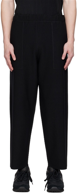 Photo: HOMME PLISSÉ ISSEY MIYAKE Black Inlaid Trousers