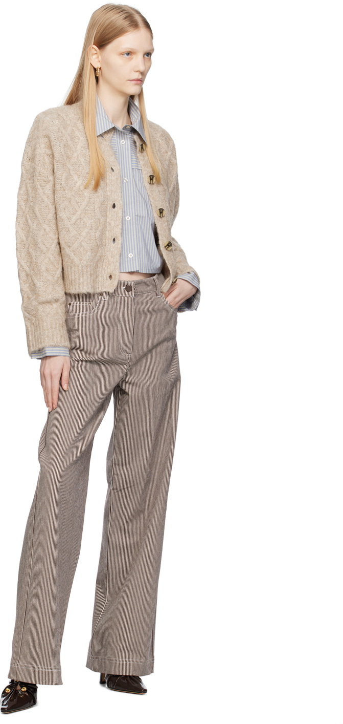 REMAIN Birger Christensen Beige Brushed Cardigan