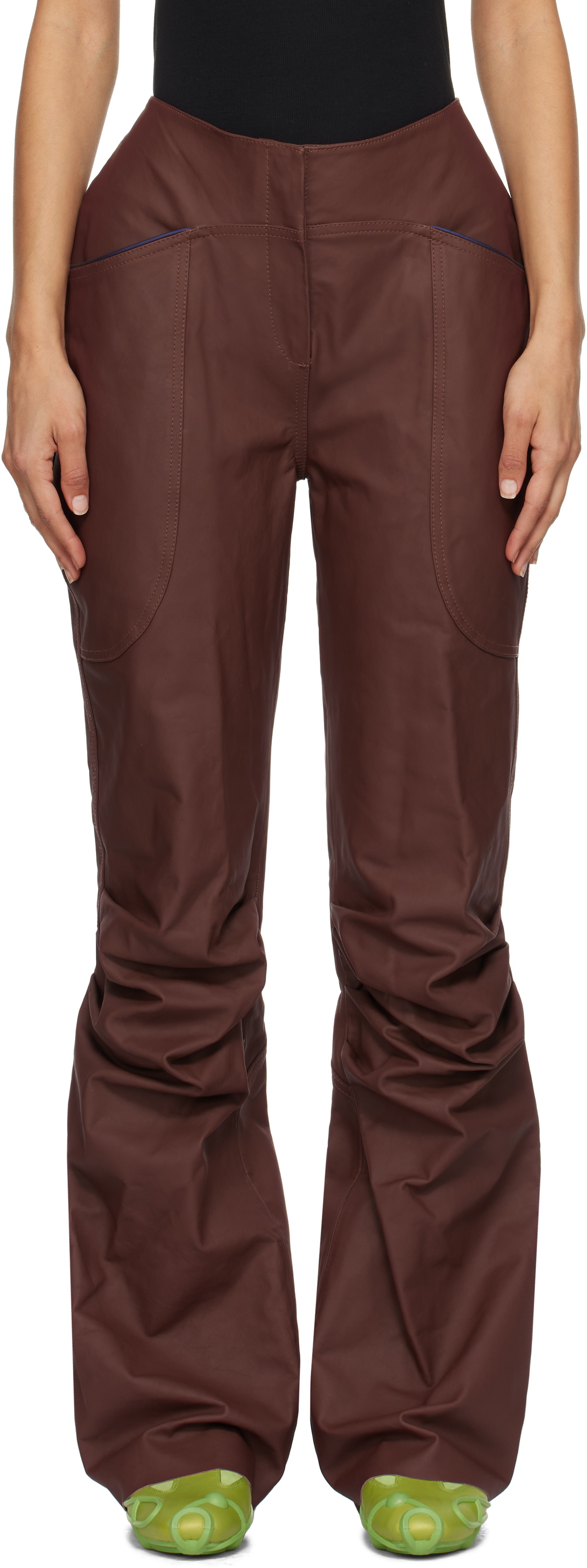 ECCO.kollektive Burgundy Kiko Kostadinov Edition Eero Leather Pants