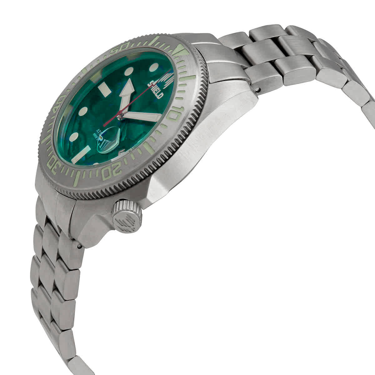 Shield Atlantis Automatic Teal Abalone Dial Mens Watch SLDSH108-4