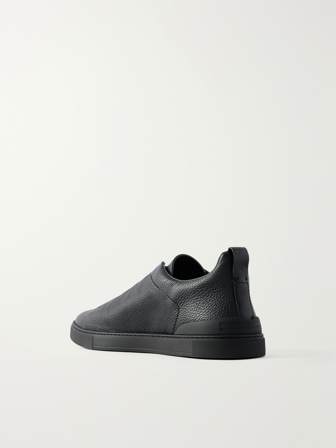 Zegna - Full-Grain Leather Sneakers - Black