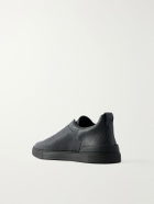 Zegna - Full-Grain Leather Sneakers - Black