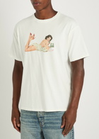 Duke And Dexter Pin Up Printed Cotton T-shirt White