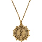Saint Laurent Gold Anchor Medallion Pendant Necklace