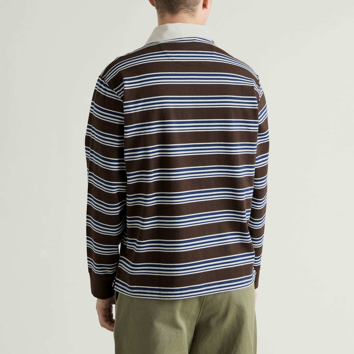 Corridor Men's Mini Stripe Rugby LS in Brown