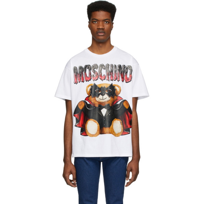 Photo: Moschino White Bat Teddy Bear T-Shirt