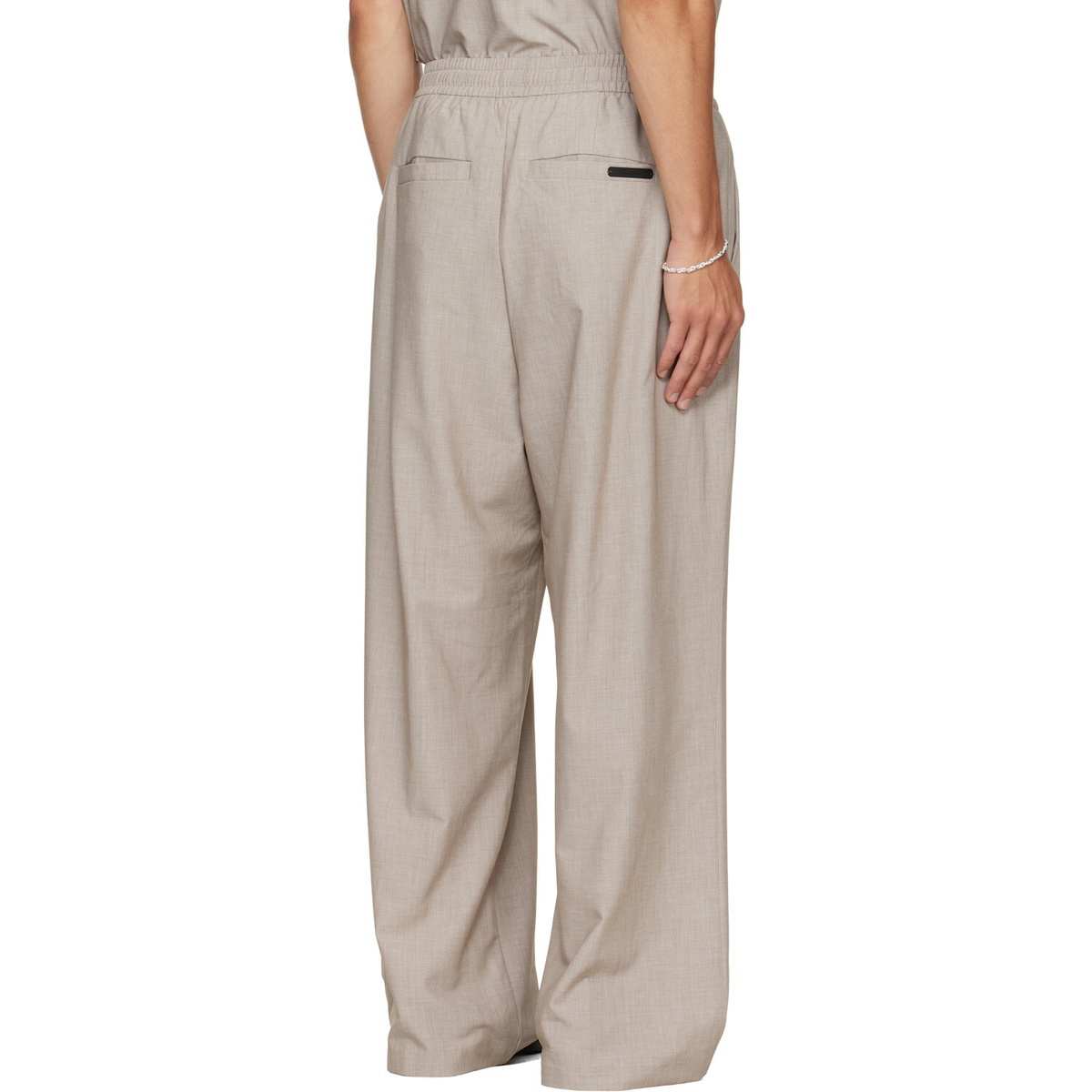 Fear of God ESSENTIALS Gray Pleat Front Drawstring Trousers