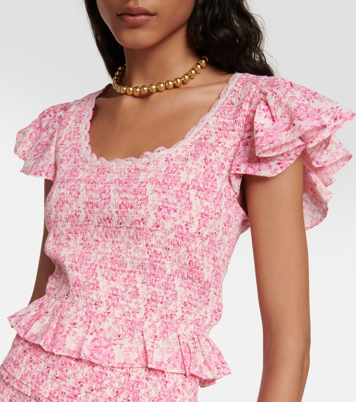 LoveShackFancy Milta cotton top