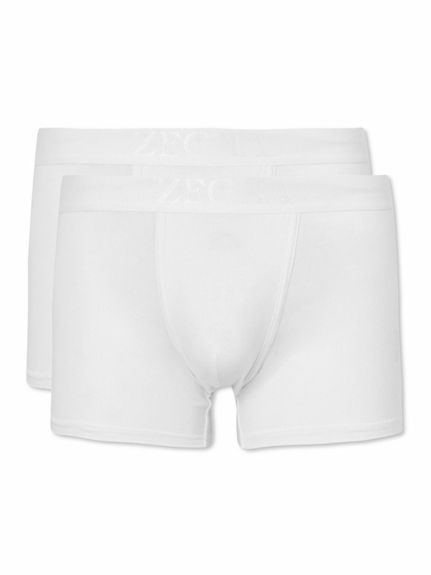 Photo: Zegna - Two-Pack Stretch-Cotton Boxer Briefs - White