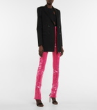 David Koma Sequined high-rise slim pants