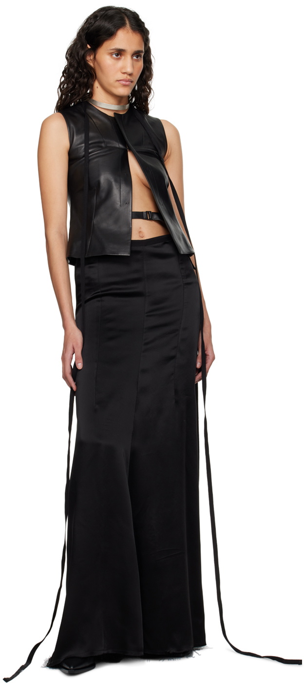 Ann Demeulemeester Silver & Black Pam Plate Necklace