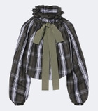 Patou Bow-detail checked top
