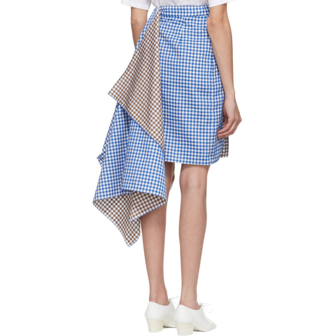 Ports 1961 Blue and Brown Gingham Multi-Styling Skirt