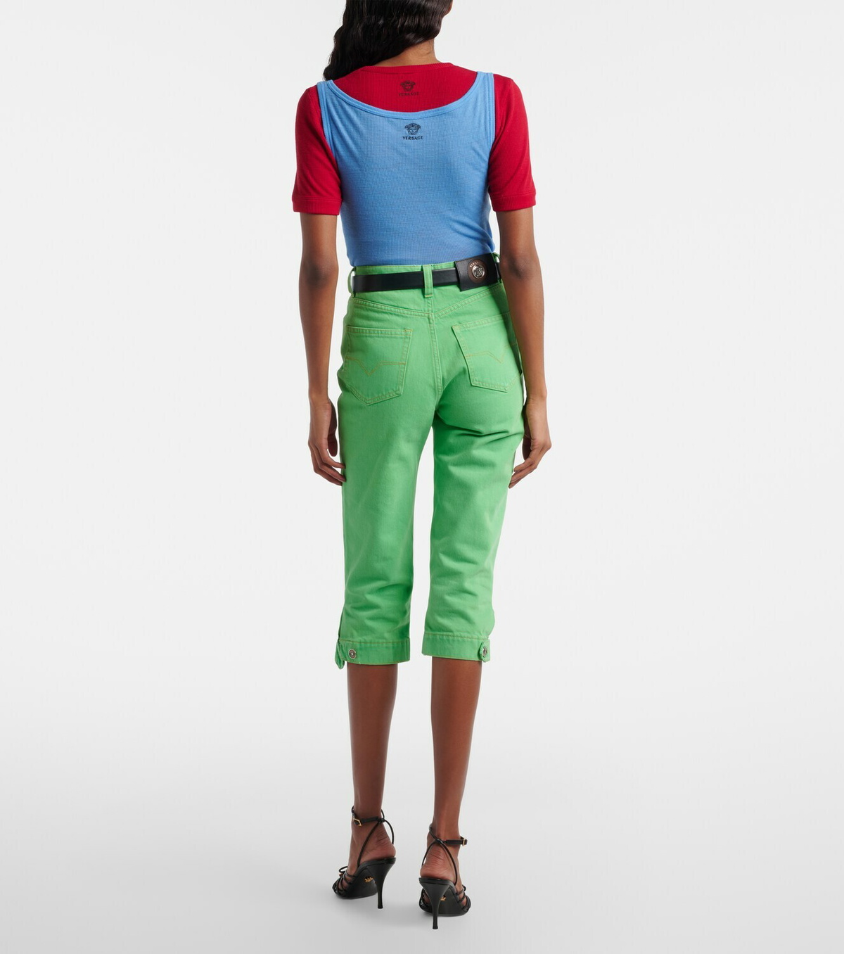 Versace High-rise capri jeans