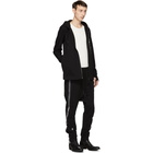 11 by Boris Bidjan Saberi Black Graphic Design Zip-Up Hoodie