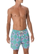 MC2 Saint Barth Man Lightweight Fabric Swim-shorts Lighting 70 With Majolica Print