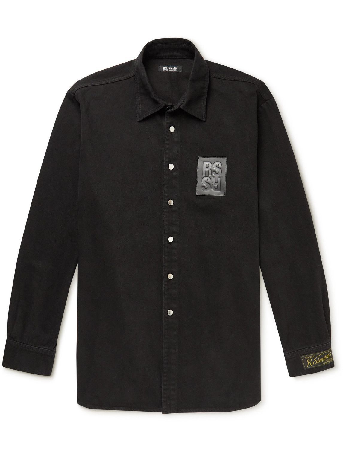 Raf Simons - Logo-Appliquéd Cotton-Denim Shirt - Black Raf Simons