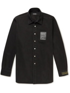 Raf Simons - Logo-Appliquéd Cotton-Denim Shirt - Black