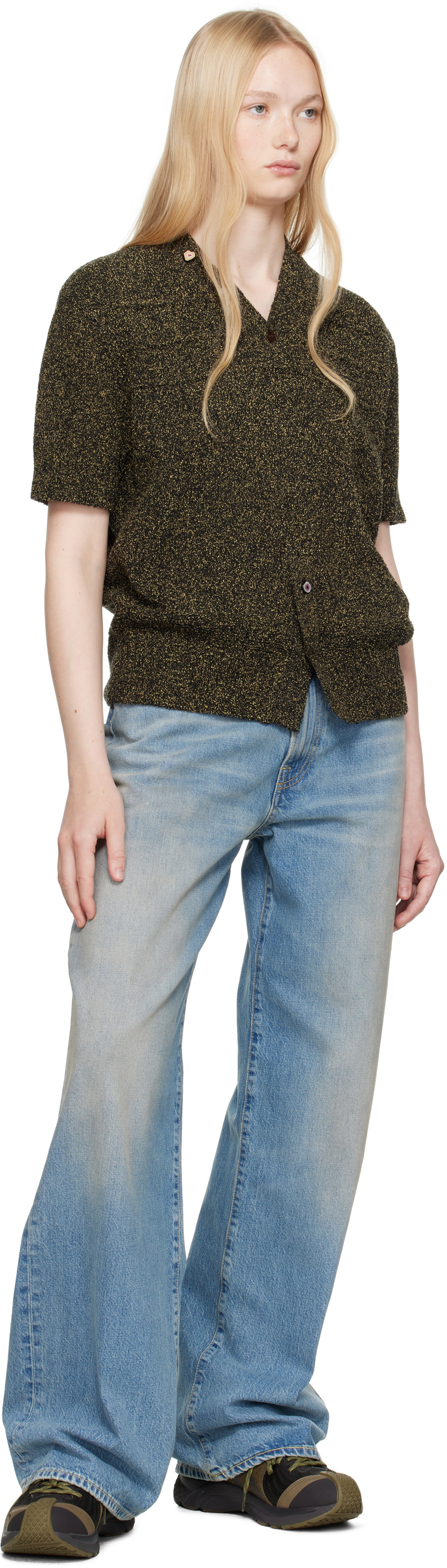 ADER error Black Half Sleeve Knit Product. 59 Sweater ADER error