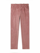 Incotex - Tapered Cotton-Blend Corduroy Trousers - Pink