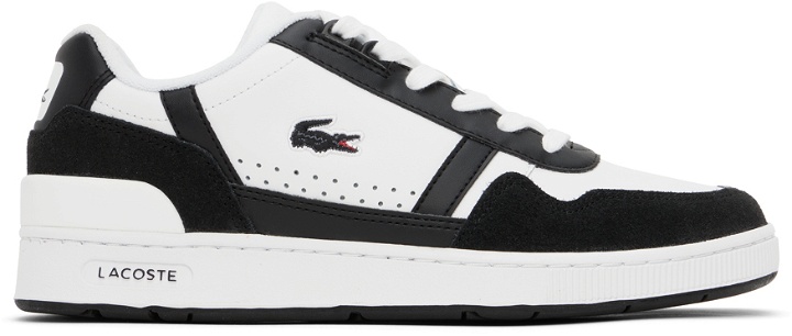Photo: Lacoste White & Black T-Clip Leather Sneakers